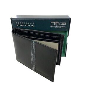 Perry Ellis Portfolio Passcase Removable ID Wallet